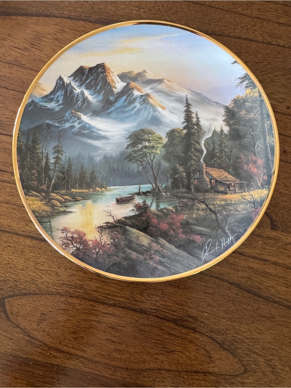 Franklin Mint “Mountain Retreat” Collector Plate – Ron Huff – 1992